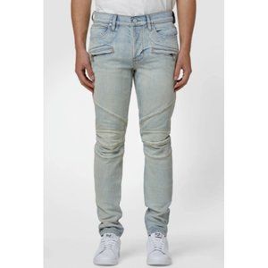 Hudson Men's Blinder v.2 Biker Skinny Fit Jeans Blue Distressed Size 40